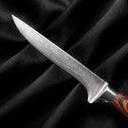 Yuhi Honesuki Boning Knife · Damascus blade close-up
