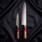 Hozuki Knife Duo (Gyuto & Petty) · the full set on black silk