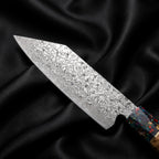 Saiun Bunka Knife · Damascus blade close-up
