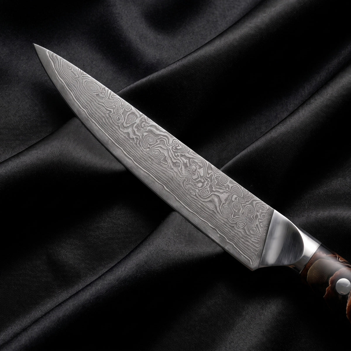 Iwao Utility Knife · Damascus blade close-up