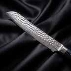 Konpeki Bread Knife · Damascus blade close-up