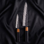 Sumie Knife Duo (Gyuto & Petty) · the full set on black silk