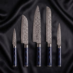 Konpeki 5-Piece Knife Set · the full set on black silk