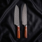 Kasane Knife Duo (Gyuto & Santoku) · the full set on black silk