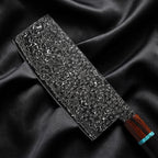 Seiji Vegetable Cleaver Knife · Damascus blade close-up