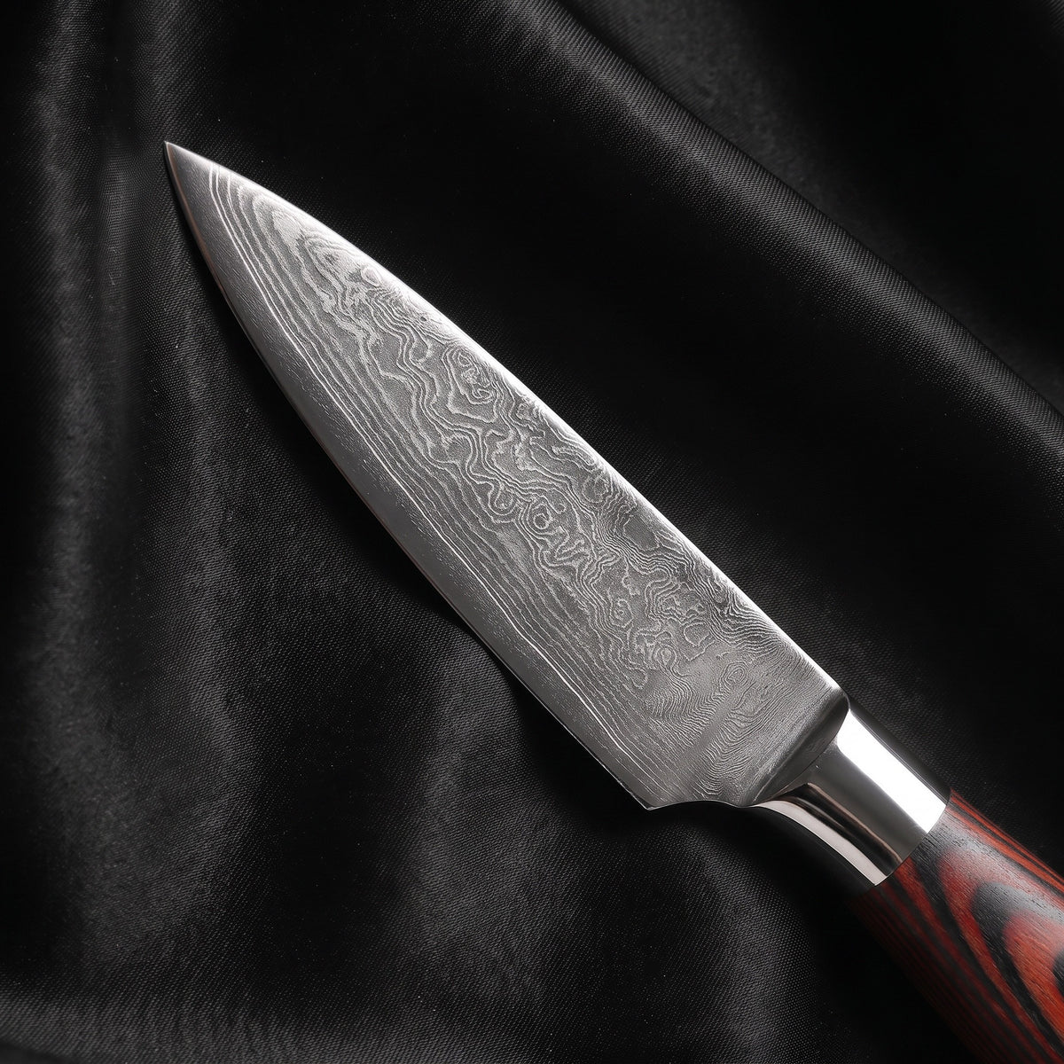 Yuhi Paring Knife · Damascus blade close-up