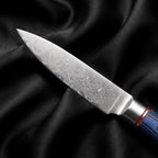 Aizome Paring Knife · Damascus blade close-up