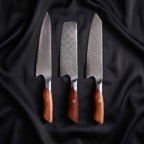 Takibi 3-Piece Knife Set · the full set on black silk