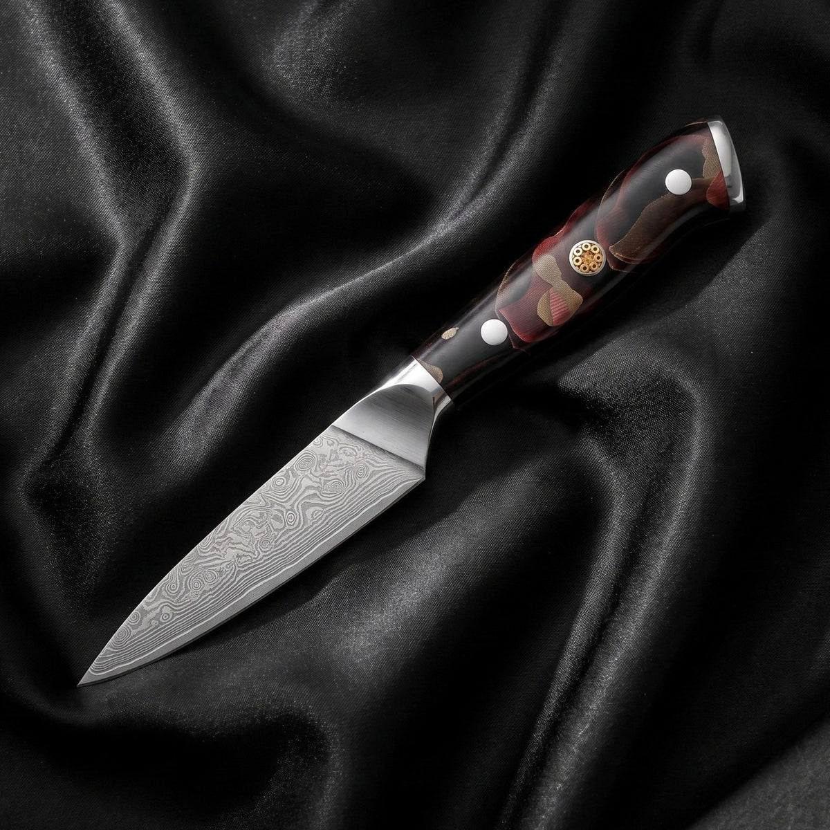 Iwao Paring Knife · full blade on black silk