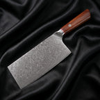 Kasane Vegetable Cleaver Knife · full blade on black silk