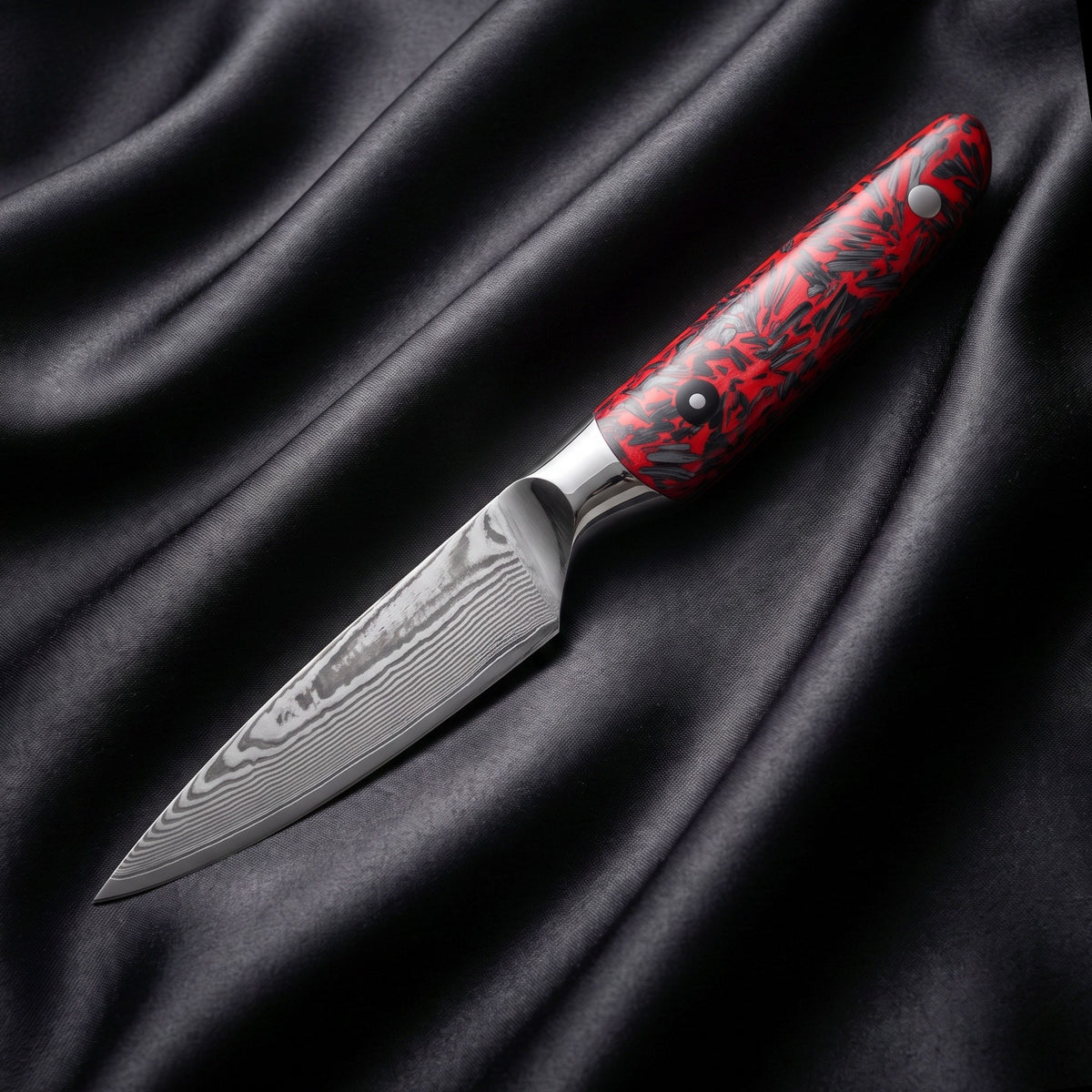 Shuiro Paring Knife · full blade on black silk