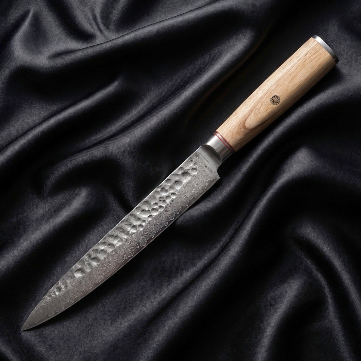 Kinari Honesuki Boning Knife · full blade on black silk
