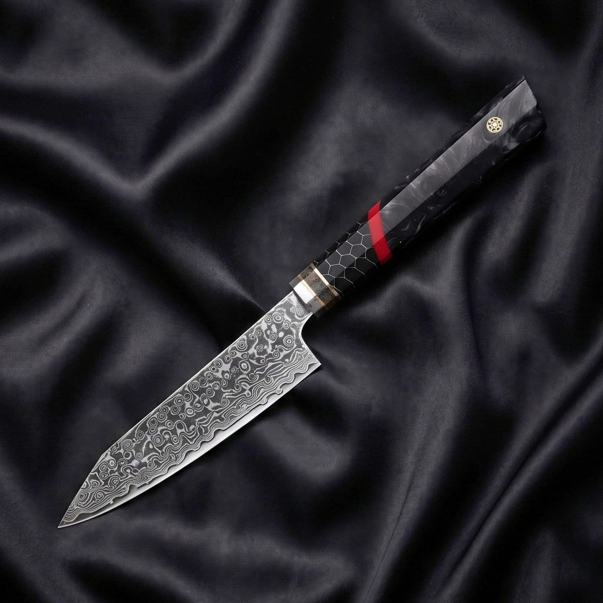 Hibana Utility Knife · full blade on black silk