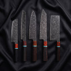 Seiji 5-Piece Knife Set · the full set on black silk