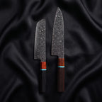 Seiji Knife Duo (Gyuto & Nakiri) · the full set on black silk