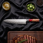 Hozuki Knife Duo (Gyuto & Petty) · Gyuto Chef Knife on the cutting board