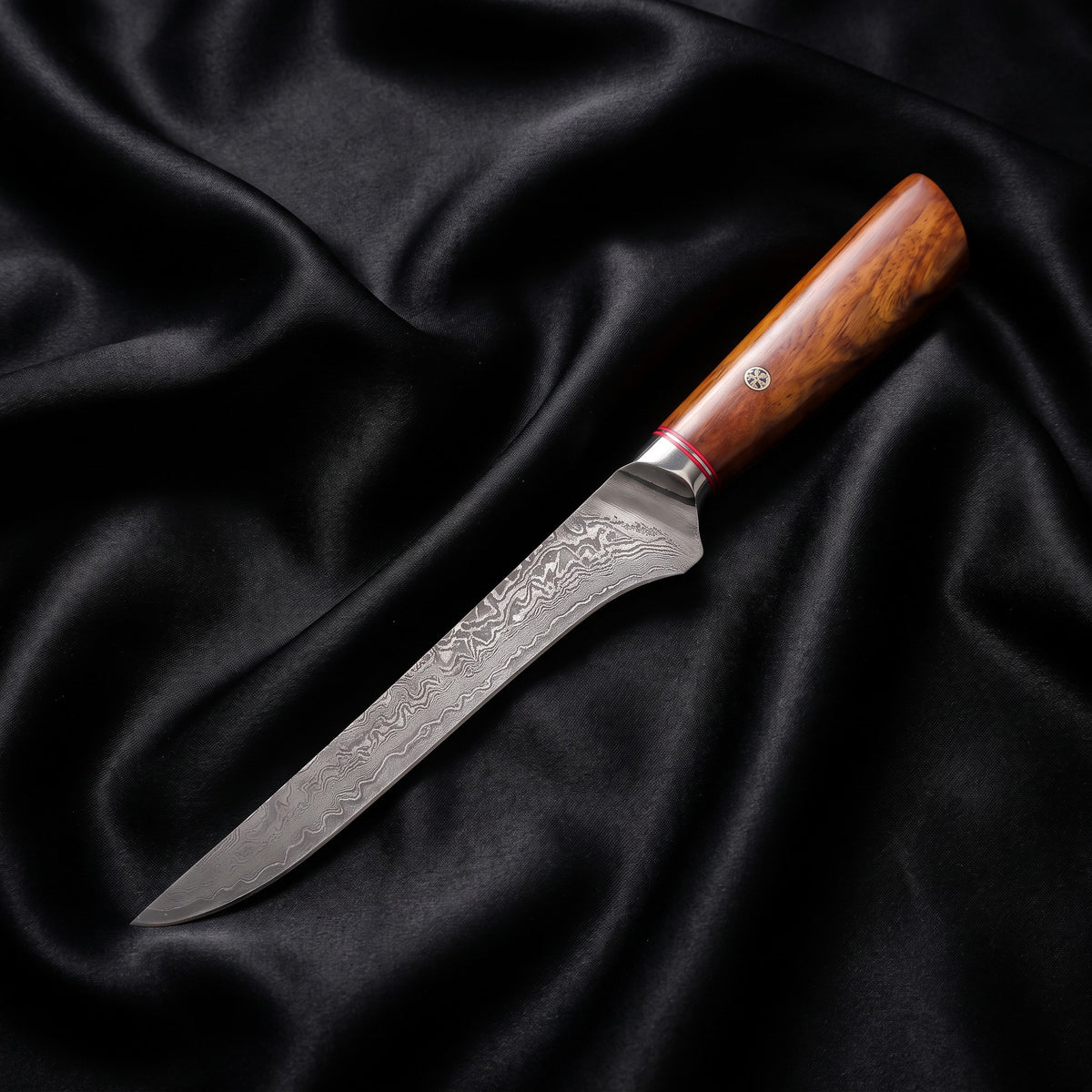 Kasane Honesuki Boning Knife · full blade on black silk