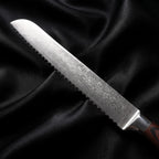 Yuhi Bread Knife · Damascus blade close-up