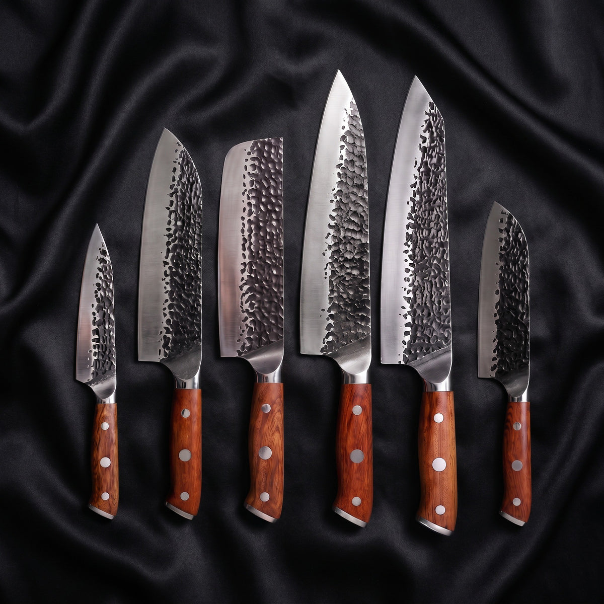 Kitae 6-Piece Knife Set · the full set on black silk
