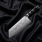 Homura Cleaver Knife · full blade on black silk