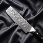 Homura Nakiri Knife · Damascus blade close-up