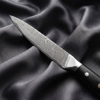 Homura Petty Utility Knife · Damascus blade close-up