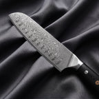 Homura Santoku Knife · Damascus blade close-up