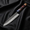 Hotaru Gyuto Chef Knife · full blade on black silk