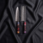 Hotaru Knife Duo (Gyuto & Nakiri) · the full set on black silk