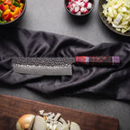 Hotaru Knife Duo (Gyuto & Nakiri) · Nakiri on the cutting board