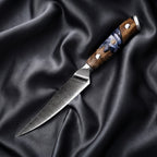 Hyoga Petty Utility Knife · full blade on black silk