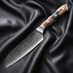 Hyoga Santoku Knife · full blade on black silk