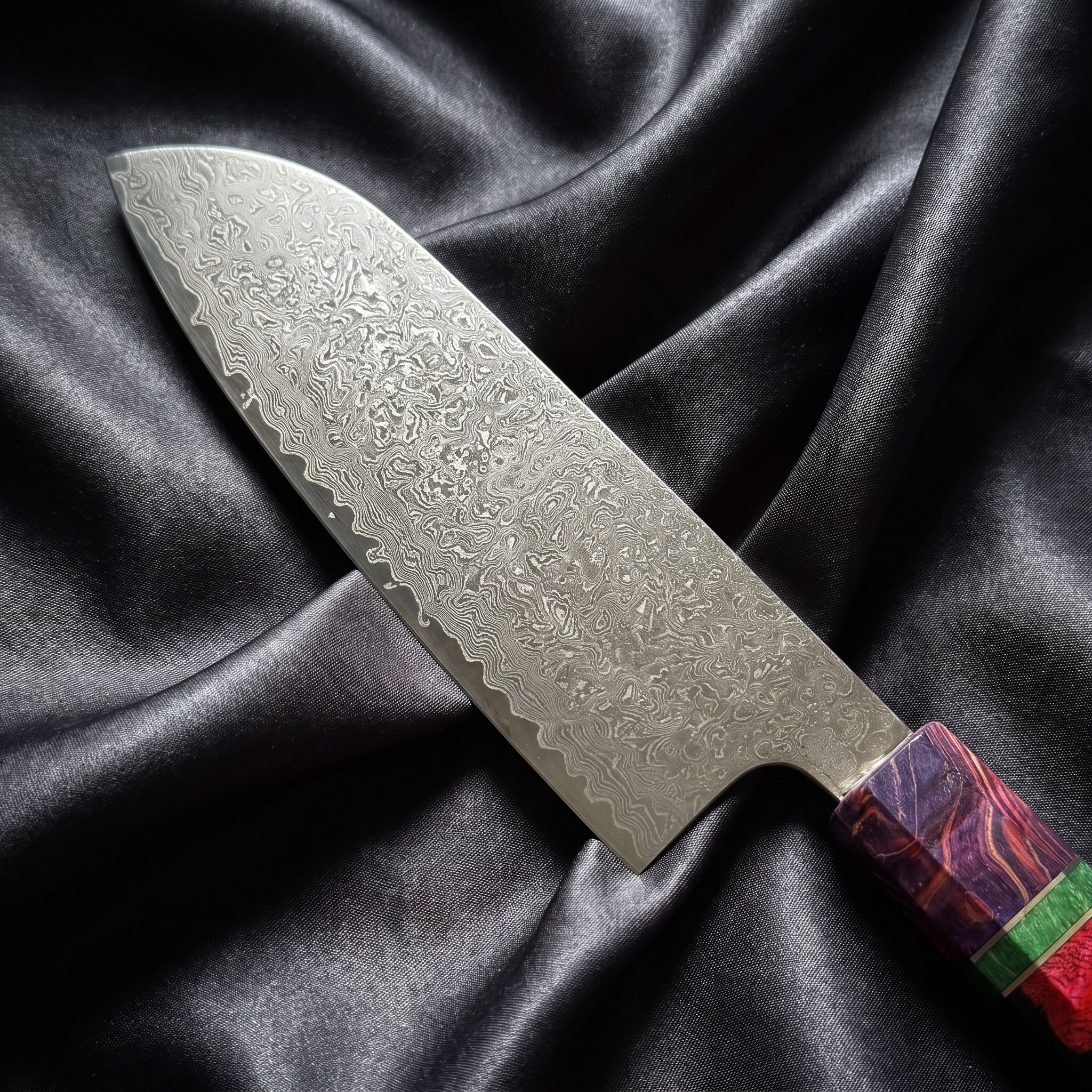 Kasumi Gyuto Chef Knife · Damascus blade close-up