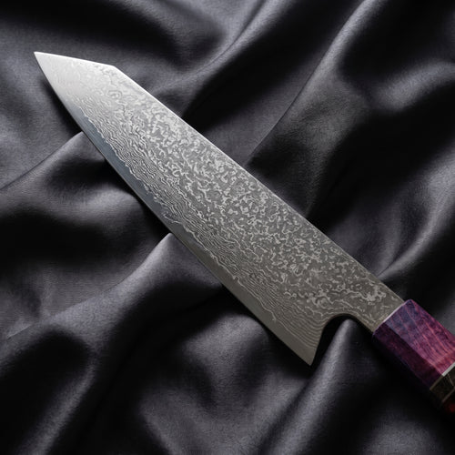 Kasumi Kiritsuke Chef Knife · Damascus blade close-up