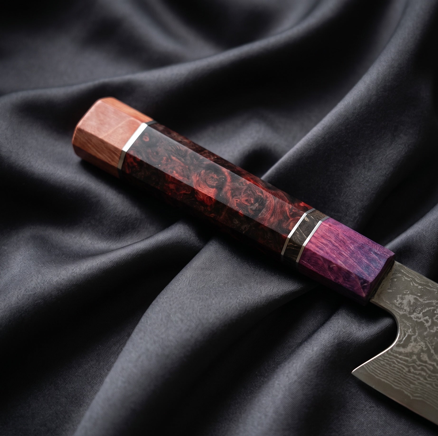 Kasumi Kiritsuke Chef Knife · handle close-up