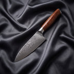 Komorebi Gyuto Chef Knife · full blade on black silk