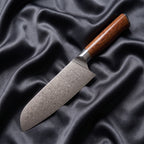 Komorebi Santoku Knife · full blade on black silk