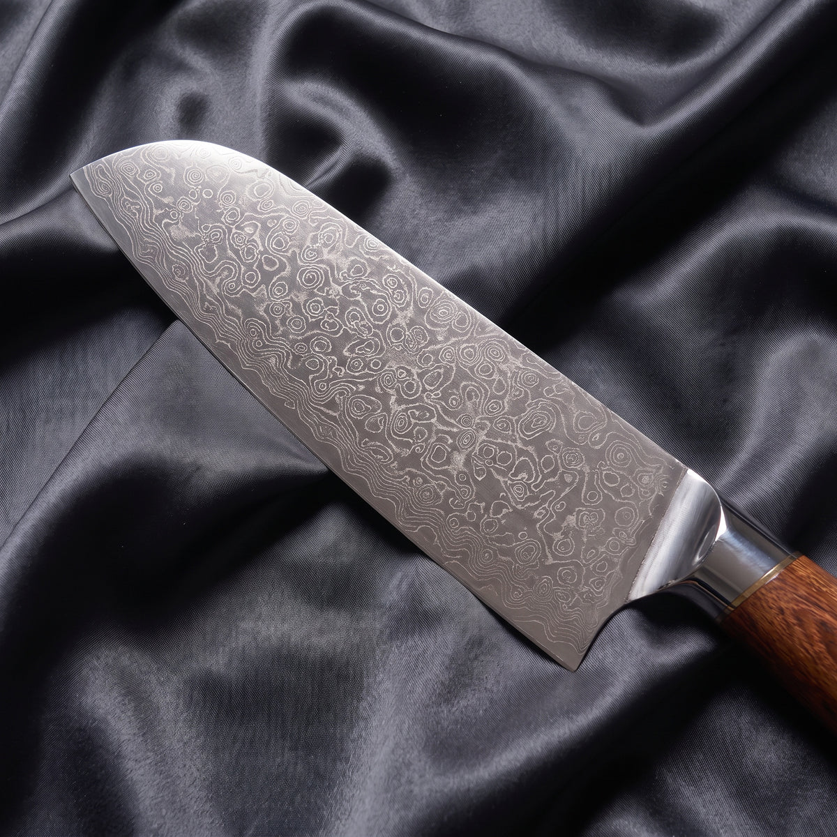 Komorebi Santoku Knife · Damascus blade close-up