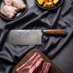 Komorebi Slicing Cleaver · on the cutting board