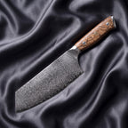 Konoha Cleaver Knife · full blade on black silk