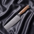 Konoha Nakiri Vegetable Knife · full blade on black silk