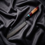 Minato Kiritsuke Chef Knife · full blade on black silk