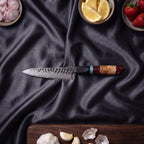 Minato Knife Duo (Gyuto & Petty) · on the cutting board