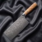 Nishiki Cleaver Knife · full blade on black silk