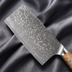 Nishiki Cleaver Knife · Damascus blade close-up