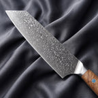 Nishiki Kiritsuke Chef Knife · Damascus blade close-up