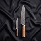 Nishiki Knife Duo (Gyuto & Petty) · the full set on black silk