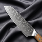 Nishiki Santoku Knife · Damascus blade close-up