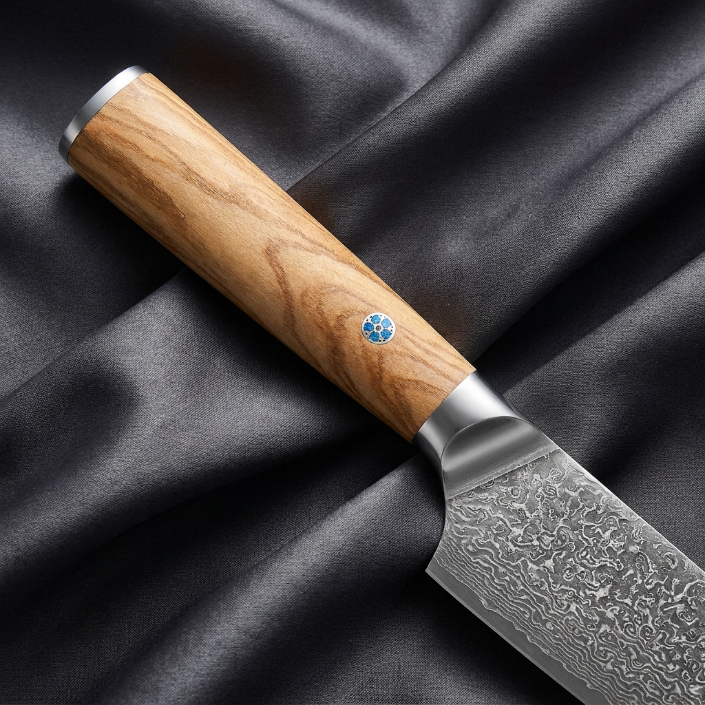 Nishiki Santoku Knife · handle close-up