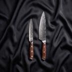 Okami Knife Duo (Gyuto & Petty) · the full set on black silk